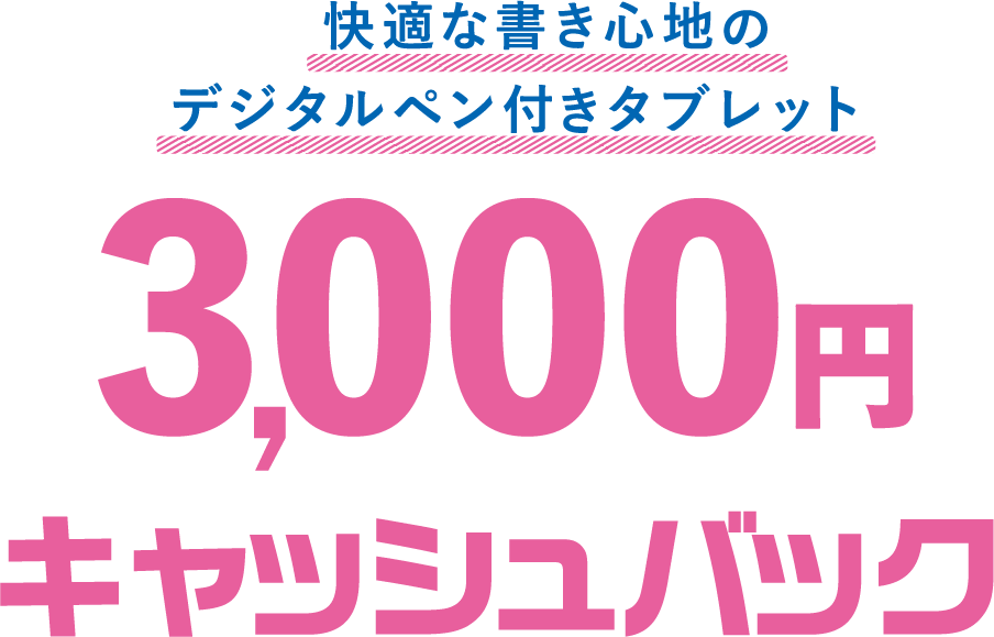 3,000円キャッシュバック